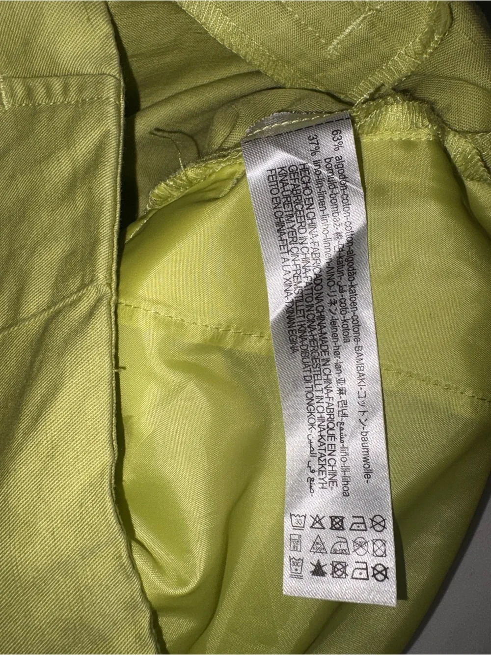 Zara lime seam straight